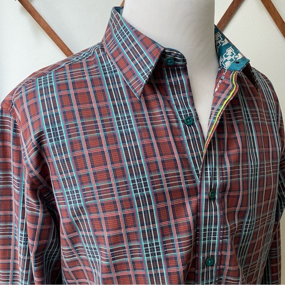 Robert Graham Plaid Button Up Flip Cuff Shirt - Picture 9 of 16